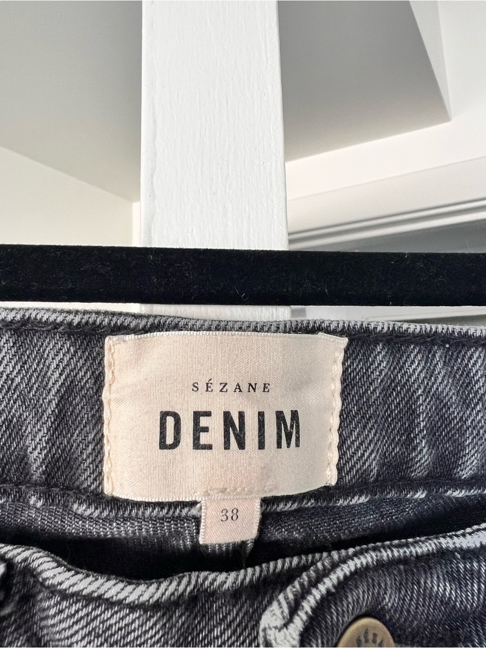 Sezane Brut Sexy Jean Straight Leg Charcoal Black Size US 6/EU 38 - Picture 7 of 10